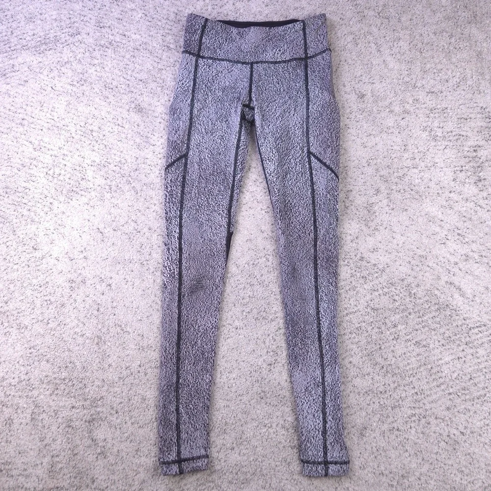 Lululemon Speed Tights Womens Size 4 Pants Running Jogging Gray Black Pocket